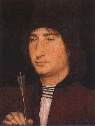 Hans Memling, Portratt of Monday with arrow